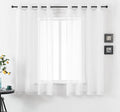 DUALIFE White Sheer Curtains 63 Inch Length for Bedroom 2 Panels Set Grommet Top Window Voile Drapes Semi Sheer Vertical Curtains for Living Room Kids Room Nursery 52x63 Inches Long