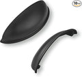 khtumeware 10 Pack 4" Drawer Pulls Matte Black Cabinet Cup Pulls Kitchen Hardware Cabinet Handles Drawer Handles Knobs 4 inch Hole Center