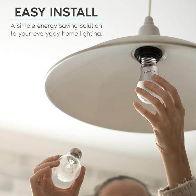 LUXRITE A15 LED Bulb 40W Equivalent, 7W, 2700K (Warm White), 600 Lumens, Enclosed Fixture Rated, Dimmable Ceiling Fan Light Bulbs, E26 Medium Base, UL Listed - Indoor and Outdoor (12 Pack)