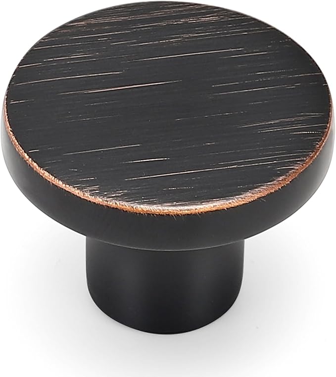 Ravinte 15 Pack Cabinet Knobs Oil Rubbed Bronze Kitchen Cabinet Knobs Round Dresser Drawer Pulls Closet Door Pulls 1-1/5 Inch