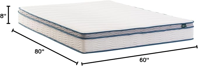 ZINUS 8 Inch Spring Sensation Hybrid Mattress [New Version], Queen, Fiberglass Free, Medium Firmness, Durable Support, Certified Safe Foams & Fabric, Mattress in A Box
