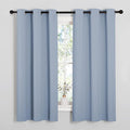 NICETOWN Vintage Blue Blackout Curtains 48 inches Length for Laundry Room, 2 Panels, 42" Wide, Thermal Insulated Decoration Drapes for Short Window