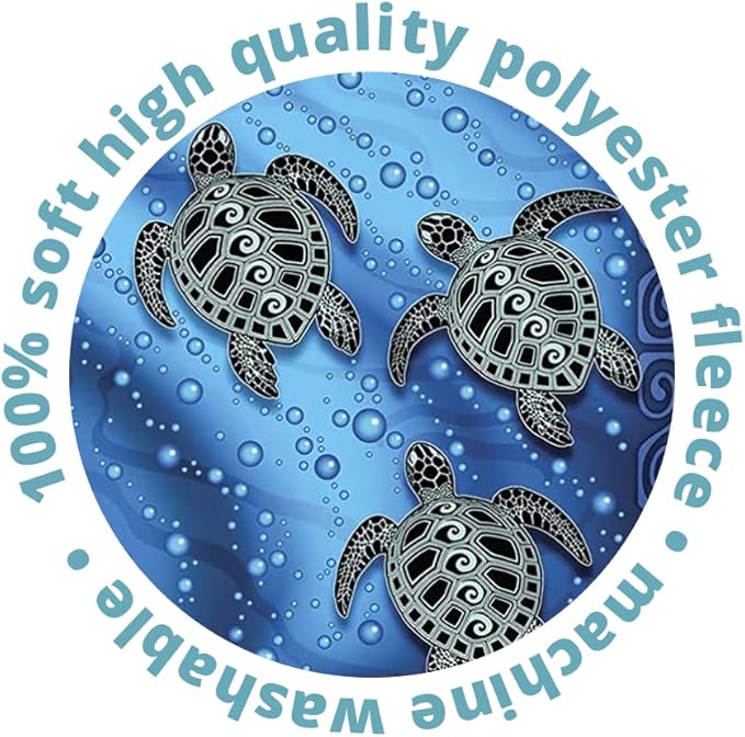 Dawhud Direct Sea Turtle Fleece Blanket for Bed, 50x60 Inches Super Soft Plush Ocean Blanket - Queen Size