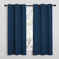 NICETOWN Bedroom Curtain Panels Blackout Draperies, Thermal Insulated Solid Grommet Blackout Curtains/Drapes (Moroccan Blue, 1 Pair, 29 by 40-inch)