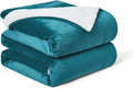Walensee Sherpa Fleece Blanket (Queen Size 90”x90” Teal) Plush Throw Fuzzy Super Soft Reversible Microfiber Flannel Blankets for Couch, Bed, Sofa Ultra Luxurious Warm and Cozy for All Seasons