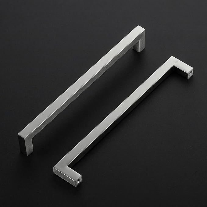 Ravinte 5 Pack Brushed Nickel Kitchen Cabinet Handles 8-4/5 Inch Cabinet Pulls Square Kitchen Hardware for Cabinet Drawer Pulls Drawer Handles Come with Screwdriver
