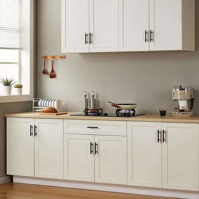 HBL' 5 Pack | 3-1/2 Inch Center to Center Matte Black Cabinet Pulls Kitchen Cabinet Handles, Made of Stainless Steel, Ideal for Cabinet,Drawer,Cupboard and Wardrobe.
