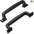 Khtumeware 10 Pack 3-3/4 Inch Matte Black Cabinet Handles - Drawer Pulls for Kitchen, Cupboard, Hardware