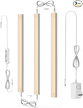 ASOKO Dimmable LED Under Cabinet Lights Warm White 2700K, 3 Pcs 12" Linkable LED Cabinet Lighting Plug in, 24V ETL Listed Plug, Led Closet Light Bars for Kitchen Counter, Shelf, Bookcase, Showcase etc