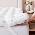 Decroom 3 Inch Memory Foam Mattress Topper Queen Size for Back Pain Relief, Thicked Down Alternative-Lined Mattress Pad，Filled with Breathable & Soft Memory Foam Pillow Top, 80x60x3 Inch