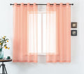 DUALIFE Blush Pink Sheer Curtains 45 inches Long for Girls Room with Rod Pocket Small Short Sheer Pink Voile Window Drapes 45 Inches Long for Nursery Kitchen Bathroom Basement 52x45 Inch 2 Panels