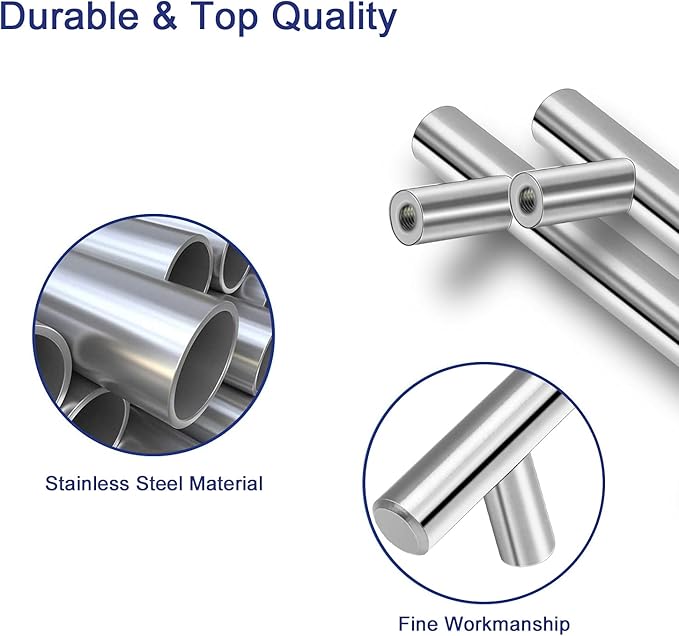 HBL' 40 Pack | 3 Inch Center to Center Brushed Nickel Cabinet Pulls Kitchen Cabinet Handles,Made of Stainless Steel,Ideal for Cabinet,Drawer,Cupboard and Wardrobe.
