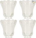 Clear & Frosted Ceiling Fans Light Covers Glass Shade, Transitional Style Replacement Glass Shade with Standard 2-1/8" Fitter Size, 4-4/5" high x 5" Diameter, Pack of 4