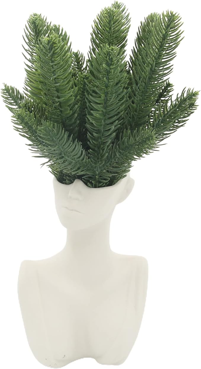 Hananona 50 Pcs Artificial Pine Branches Green Plants Pine Needles DIY Accessories for Garland Wreath Christmas and Home Garden Decor (50, Green)