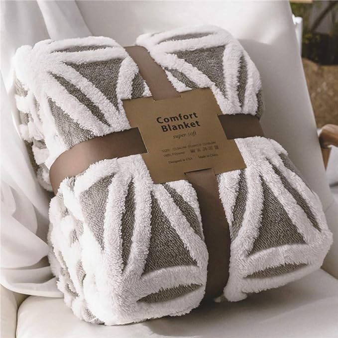 LOMAO Sherpa Fleece Blanket 60x80 Fuzzy Soft Throw Blanket Dual Sided Blanket for Couch Sofa Bed (Grey, 60''x80'')