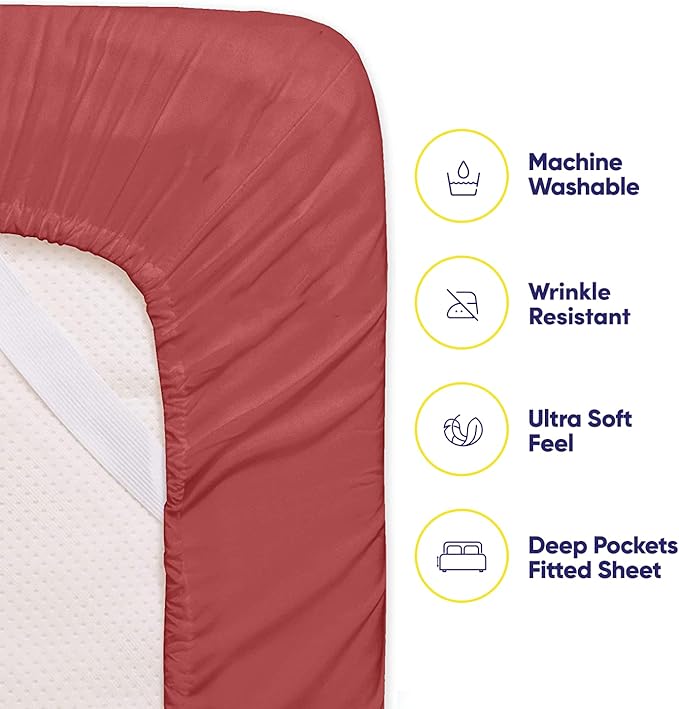 Twin XL Size Bed Sheets - 4 Piece 1500 Supreme Collection Fine Brushed Microfiber Deep Pocket Twin X-Large Sheet Set Bedding - 1 EXTRA PILLOW CASES, GREAT VALUE, Twin XL, Burgundy