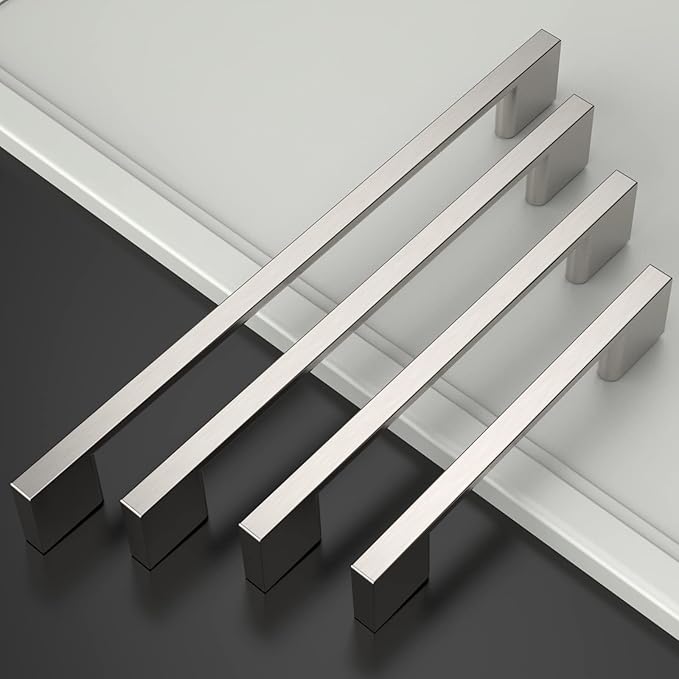 Asidrama 10 Pack 5 Inch(128mm) Brushed Satin Nickel Kitchen Cabinet Handles, Cabinet Pulls Kitchen Cabinet Hardware for Cupboard Drawer Pulls