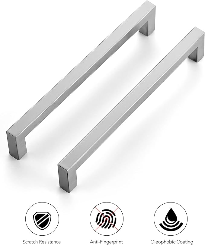 Ravinte 20 Pack Stainless Steel Kitchen Cabinet Handles Brushed Nickel Cabinet Pulls Kitchen Drawer Handles Sleek Dresser Drawer Pulls with 7-1/2 inch Hole Center Satin Nickel Cabinet Hardware