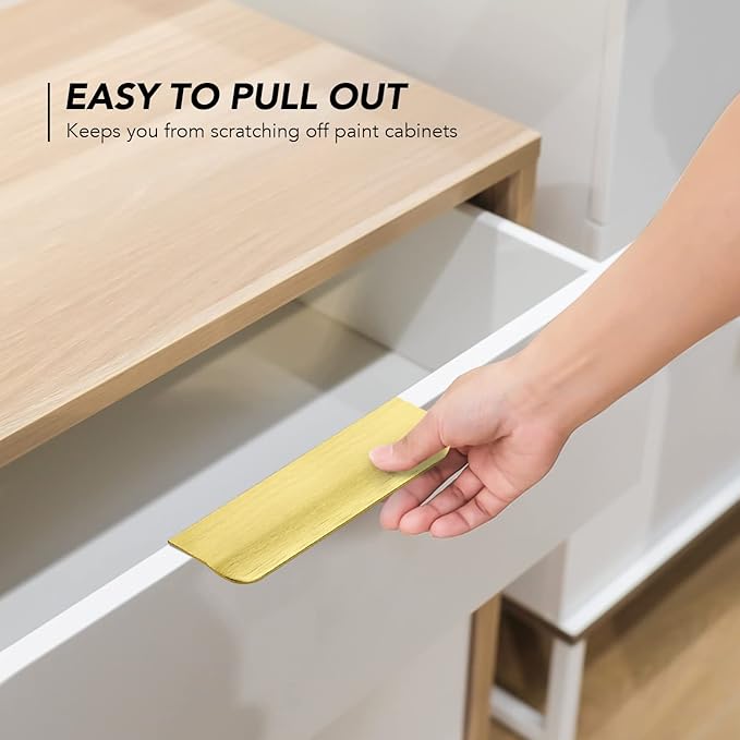 Ravinte Hardware 30 Pack Gold Cabinet Handles, 4.75 Inch (120mm) Finger Edge Pulls, 3.75 Inch Hole Center, Finger Pulls for Cabinets