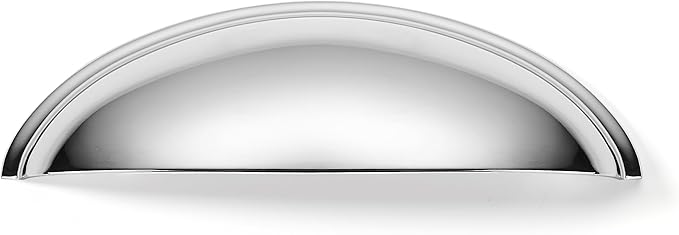 khtumeware 10 Pack 3-3/4" Drawer Pulls Polished Chrome Cabinet Cup Pulls Kitchen Hardware Cabinet Handles Drawer Handles Knobs 3-3/4 inch Hole Center