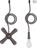 Ceiling Fan Pull Chain, 2 pieces 3mm Diameter Beaded Ball Fan Pull Chain, 12 Inches Fan Pulls Set with Connector (ORB)