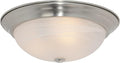 Designers Fountain 15 in Modern 3-Light Flush Mount Ceiling Light, Satin Platinum with Alabaster Glass Shade, 1257L-SP-AL
