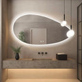 Niccy Irregular LED Bathroom Mirror with Lights, 27x51 Asymmetrical Backlit-Mirror for Wall Mounted, Bathroom Vanity Mirrors with Memory, Dimmable, 3 Colors, Anti-Fog, IP65 Waterproof