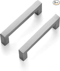 Ravinte 3 Pack 3-3/4 Inch Square Cabinet Handles Satin Nickel Pulls Brushed Nickel Drawer Pulls Kitchen Cupboard Hardware for Cabinets Cupboard Drawer Handles