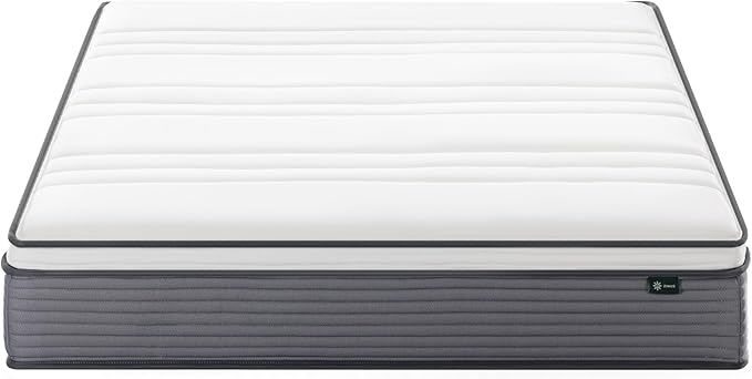 ZINUS 10 Inch True Support Hybrid Mattress [New Version], Full, Fiberglass free, Medium Feel, Motion Isolation, Certified Safe Foams & Fabric, Mattress in A Box