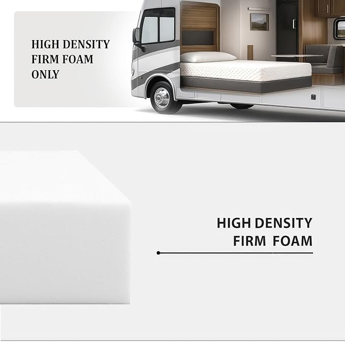 Foamma 5” x 48” x 75” Truck, Camper, RV High-Density Bunk Mattress Foam Replacement, Made in USA, Comfortable, Travel Trailer, CertiPUR-US Certified, Cover Not Included