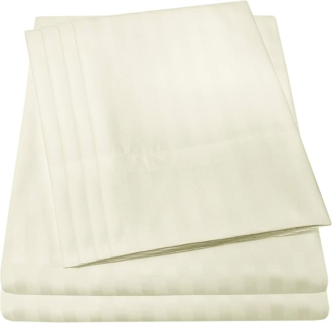 King Size Bed Sheets - 6 Piece 1500 Supreme Collection Fine Brushed Microfiber Deep Pocket King Sheet Set Bedding - 2 Extra Pillow Cases, Great Value, King, Dobby Beige