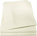 Dobby Stripe Queen Sheets - 6 Piece 1500 Supreme Collection Fine Brushed Microfiber Deep Pocket Queen Sheet Set Bedding - 2 Extra Pillow Cases, Great Value, Queen, Dobby Beige
