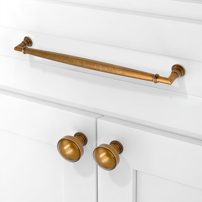 10 Pack Antique Brass Cabinet Pulls 7.5 Inch(192mm) Kitchen Cabinet Handles Solid Zinc Alloy Cabinet Hardware Drawer Pulls