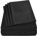 King Size Bed Sheets - 6 Piece 1500 Supreme Collection Fine Brushed Microfiber Deep Pocket King Sheet Set Bedding - 2 Extra Pillow Cases, Great Value, King, Black