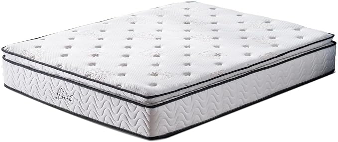 Twin Mattress 11.4 Inch Memory Foam Innerspring Independently Encased Coil Hybrid Mattress - Pillow Top Mattress in a Bag