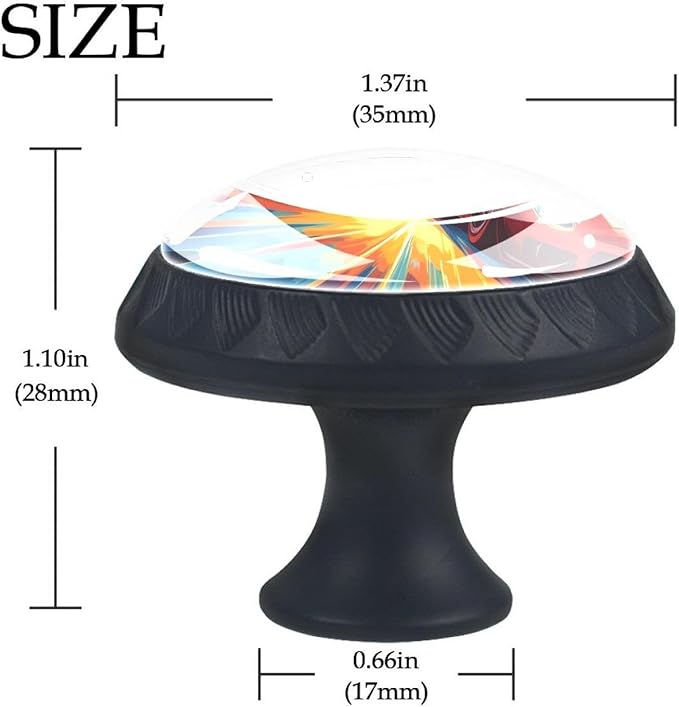 Race Cars with Colorful Racing Track Cabinet Knobs, 35mm Round Glass Knobs for Dressers and Drawers, Decorative Handles Pulls for Home Kitchen Bedroom, 4 Pack