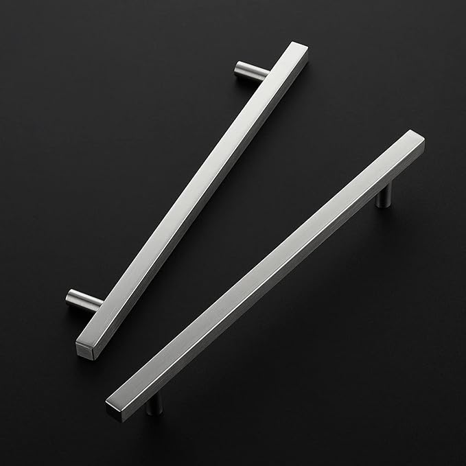 Ravinte Brushed Nickel Cabinet Handles 30 Pack 8-4/5 inch Satin Nickel Square Cabinet Pulls Silver Hardware for Kitchen Cabinets 11-3/10 inch Overall Length Stainless Steel Drawer Pulls
