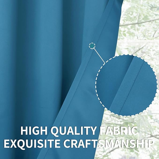 BGment Blackout Curtains - Grommet Thermal Insulated Room Darkening Bedroom and Living Room Curtains, Set of 2 Panels (52 x 108 Inch, Steel Blue)