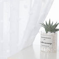 MYSKY HOME White Curtains for Living Room 90 Inch Length Long Pom Pom Curtains for Bedroom Sheer Curtain for Nursery Windows Rod Pocket Privacy Drapes Dining Room 52" x 90" 2 Panels