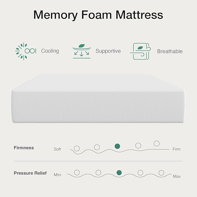Novilla Full Mattress, 10 Inch Full Size Mattress with Gel Memory Foam for Cool Night Sleep & Pressure Relief, Motion Isolation, CertiPUR-US Certified