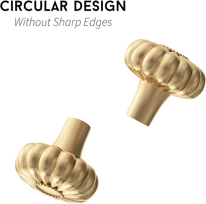 goldenwarm 12 Pack Gold Dresser Knobs for Drawer Knob for Cabinet Pulls Hardware Handle Brushed Brass Vintage Luxury Pull