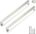 Cabinet Pulls Brushed Nickel Cabinet Handles Square Drawer Pulls, 2 Pack 10 Inch Stainless Steel Kitchen Door Cupboard Cabinet Handles, Cabinet Hardware Drawer Handles, 256mm Hole Centers