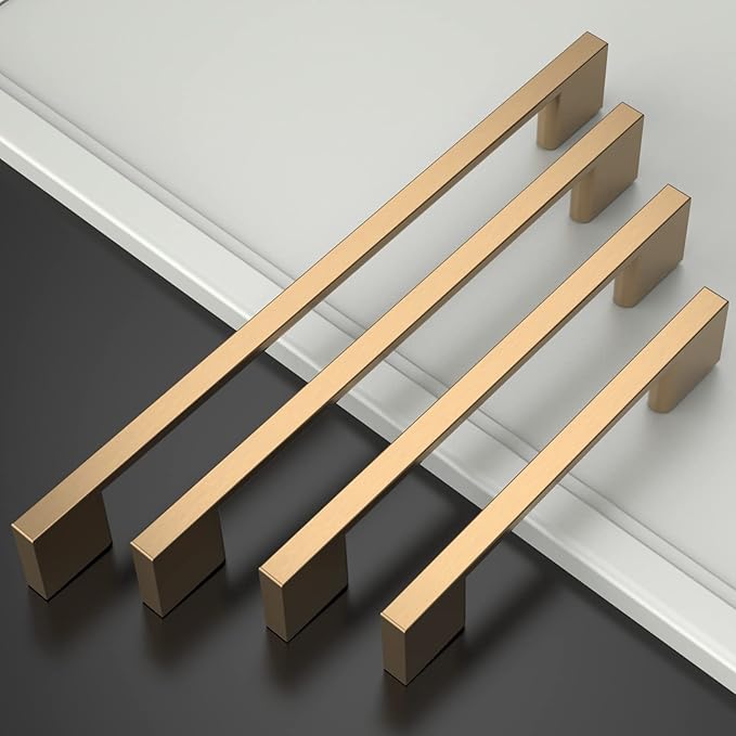 Asidrama 10 Pack 10 Inch(256mm) Champagne Bronze Kitchen Cabinet Handles, Cabinet Pulls Kitchen Cabinet Hardware for Cupboard Drawer Handles Dresser Pulls