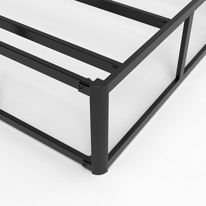 9 Inch Full Size Box Spring, Heavy Duty Metal Box Spring Bed Base with Fabric Cover, Mattress Foundation, Easy Assembly, Noise Free, Black