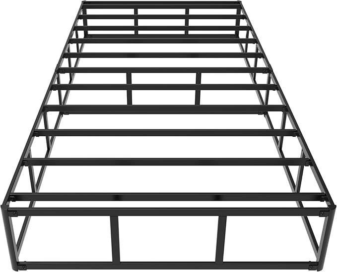 Twin XL Box Spring 9 Inch, Heavy Duty Metal Box Spring Bed Base with Fabric Cover, Mattress Foundation, Easy Assembly, Noise Free, Black