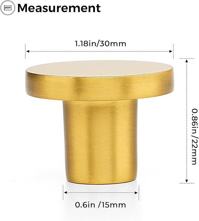 Ravinte 40 Pack Cabinet Knobs Gold Kitchen Cabinet Knobs Round Dresser Drawer Pulls Closet Door Pulls 1-1/5 Inch