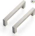 Ravinte 32 Pack 4-1/2 Inch Kitchen Square Cabinet Handles Satin Nickel Pulls Brushed Nickel Kitchen Cabinet Hardware Handles for Cupboard Drawer Pulls