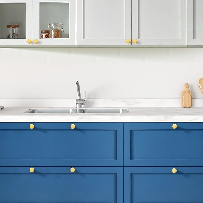 Ravinte 55 Pack Cabinet Knobs Gold Kitchen Cabinet Knobs Round Dresser Drawer Pulls Closet Door Pulls 1-1/5 Inch
