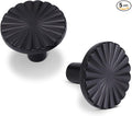 5 Pack Kitchen Cabinet Knobs Round Sunflower Dresser Knob Modern Drawer Hardware Cupboard Handles Furniture Knob for Bathroom Single Hole Knobs for Wardrobe Matte Black TYH-MB-K5