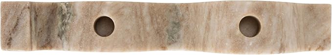 Bloomingville Marble Wave Double Taper Candle Holder, Beige
